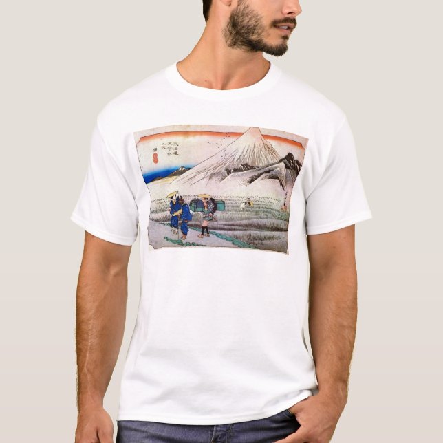 14. 原 宿, 広 重 Hara-juku, Hiroshige, Ukiyo-e T-shirt (Framsida)