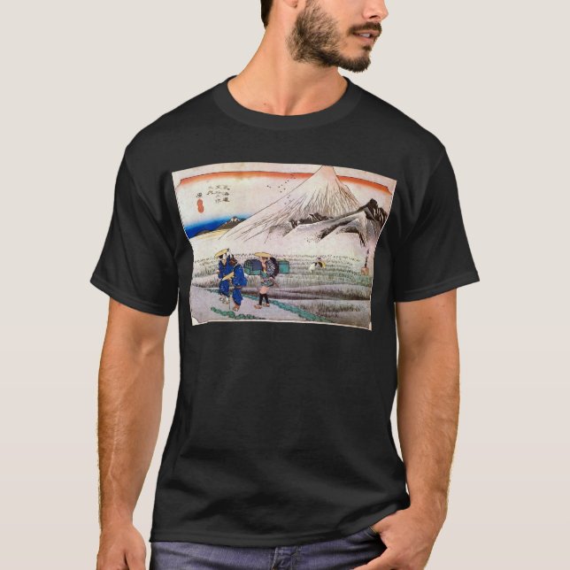 14. 原 宿, 広 重 Hara-juku, Hiroshige, Ukiyo-e T Shirt (Framsida)