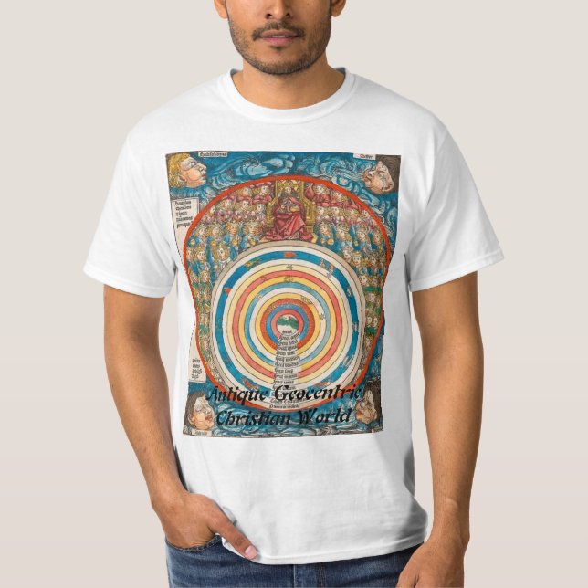 $14,95 Antik Geocentric kristen värld T-shirt (Framsida)