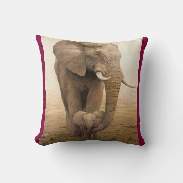 #14--AficanElefant-ko och kalv Kudde (Framsida)