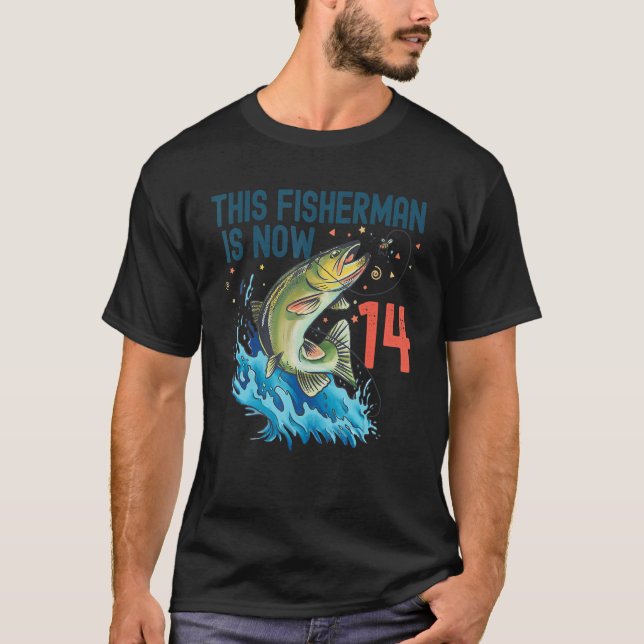 14 Åldersfiske födelsedag 14:e klassfisken Tonårin T Shirt (Framsida)