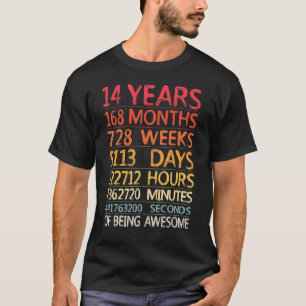 14 år 168 månader 728 veckor Födelsedag fjortonde T Shirt