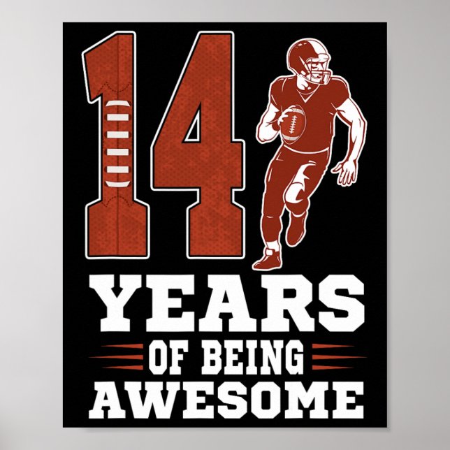 14 år av Fantastisk Boy 14:e födelsedagsfotbollen Poster (Framsidan)