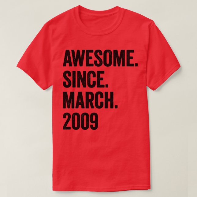 14 år Fantastisk sedan mars 2009 14:e födelsedagen T Shirt (Design framsida)