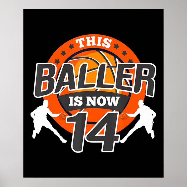 14 år gammal Basketball Kid Gift Son Poster (Framsidan)