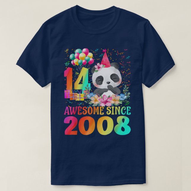 14 år gammal fjortonde födelsedagspressen Panda Fa T Shirt (Design framsida)