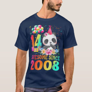 14 år gammal fjortonde födelsedagspressen Panda Fa T Shirt