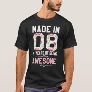 14 år gammalt 2008 14:e födelsedagen för tonåring t shirt