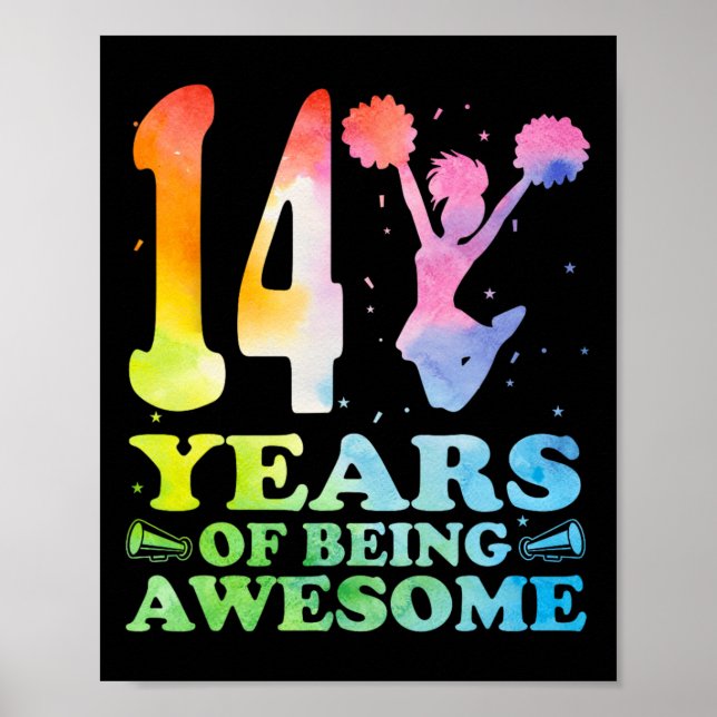 14 år som en fantastisk cheerleadingflicka 14-årsd poster (Framsidan)