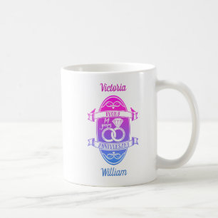 14 Årets traditionella elfenben 14:e bröllop-årsda Kaffemugg