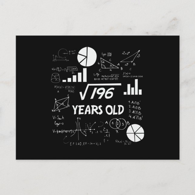 14 Årig Födelsedag Nördigt Matte 14-årspresent Vykort (Framsida)