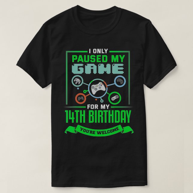14-årig gamer-födelsedagspresent, 14:e BDay Gift B T Shirt (Design framsida)