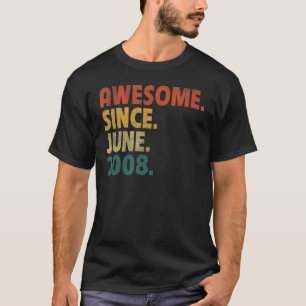 14-årig gåva Fantastisk sedan juni 2008 14:e födel T Shirt