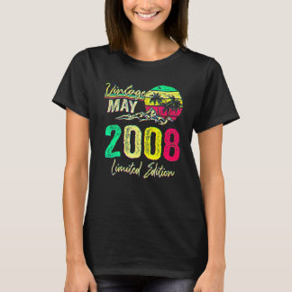 14-årig Vintage maj 2008 14:e födelsedagen T Shirt