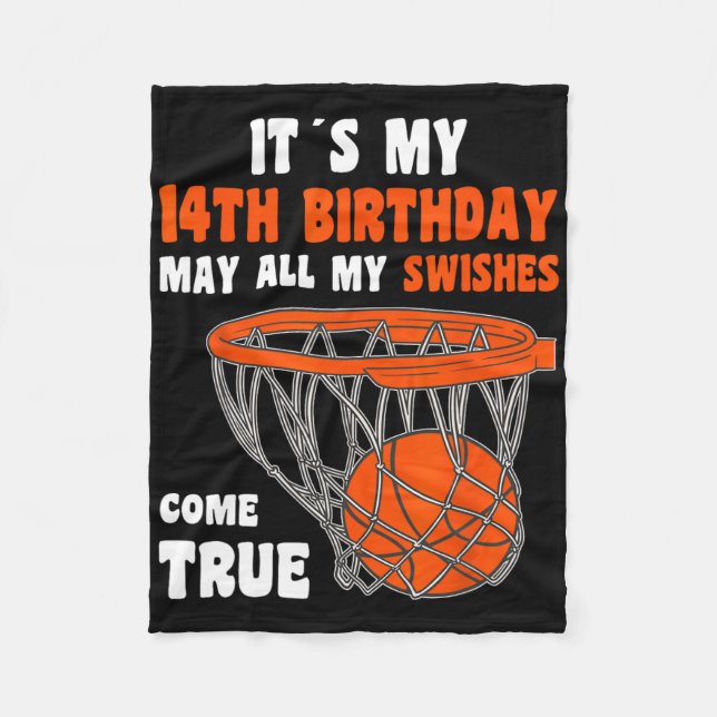 14-åriga Lycklig 14:e födelsedagsbysketbyl 14:e bi Fleecefilt (Framsidan)