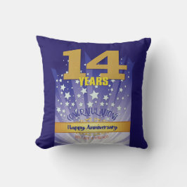 14-årigt ANPASSAT NAMN 12-stegsårsdag, stort numme Kudde