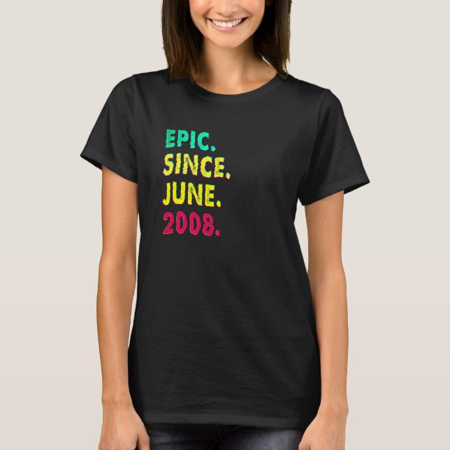 14 års ålder sedan juni 2008 14:e födelsedagen VI T Shirt (Framsida)