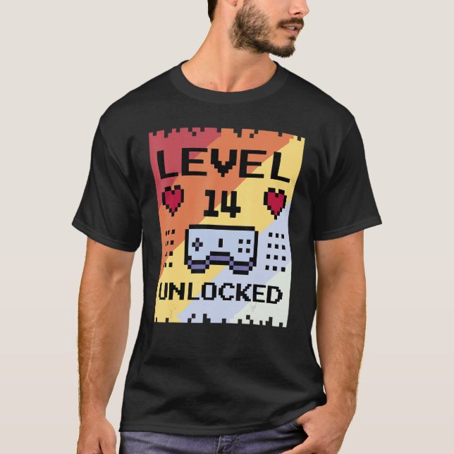14 års åldersrelaterad variabel i födelsedagstäckn t shirt (Framsida)