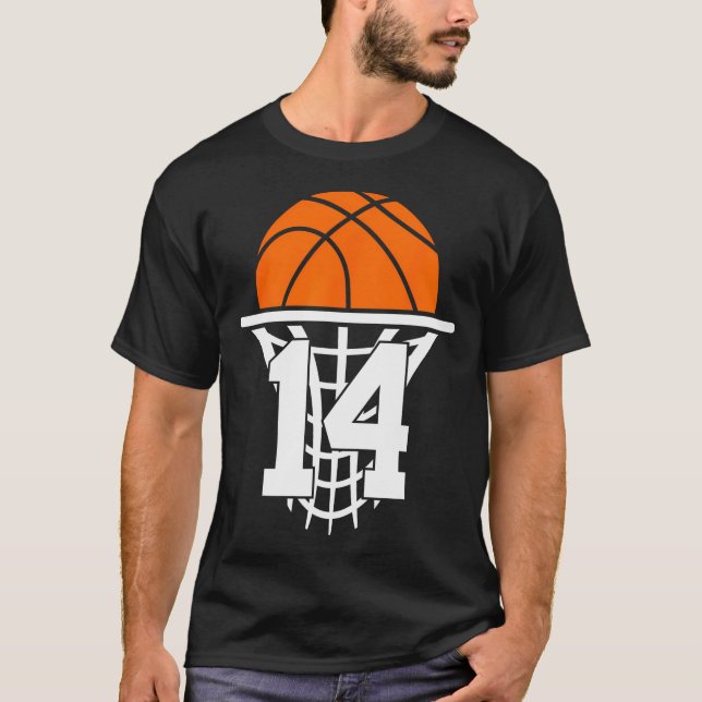 14 års basket 14:e födelsedagen t shirt (Framsida)