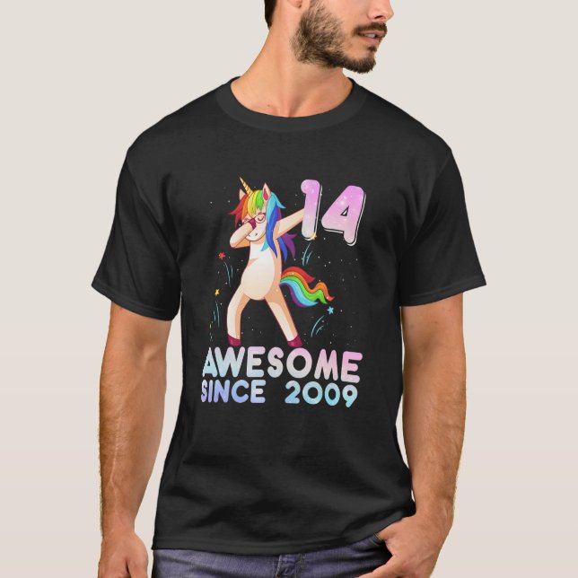 14-årsjubileum för Unicorn T Shirt (Framsida)