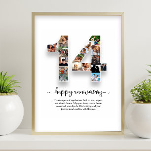 14-årsjubileum Fotocollageaffisch Poster