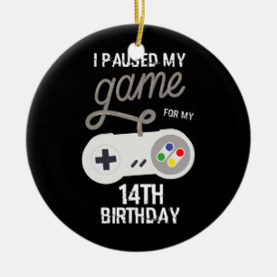 14-årsjubileum Pausade mitt spel 14 år gammalt s Julgransprydnad Keramik
