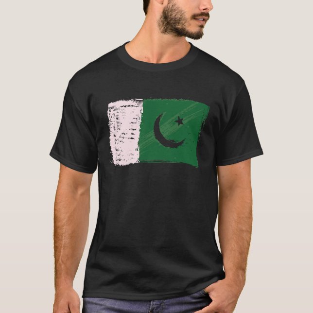 14 August Independence Day Pakistan Flag Azadi Day T Shirt (Framsida)