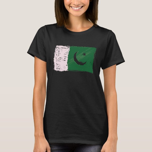 14 August Independence Day Pakistan Flag Azadi Day T Shirt (Framsida)