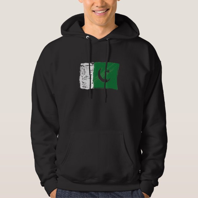 14 augusti Independence day Pakistan Flagga Azadi  Hoodie (Framsida)