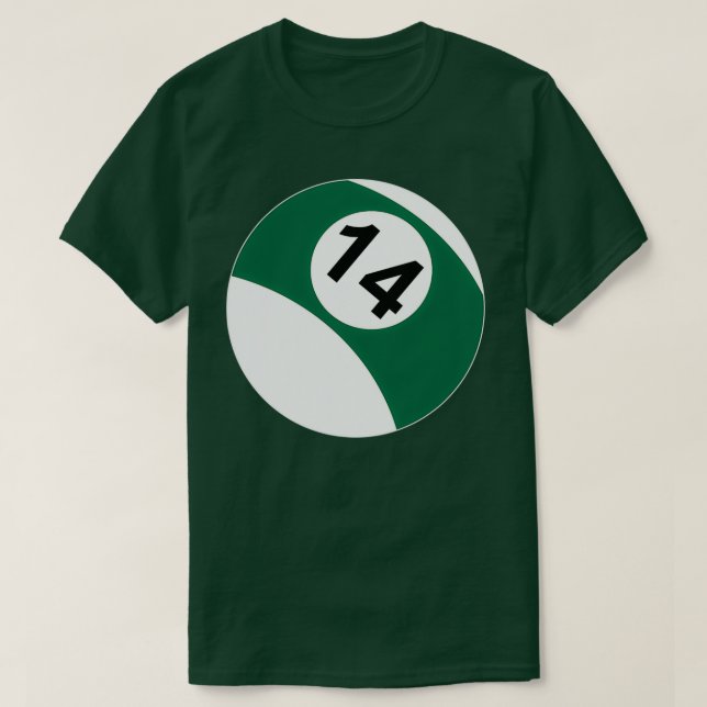 14 Boll Bassäng-biljardbiljard T Shirt (Design framsida)