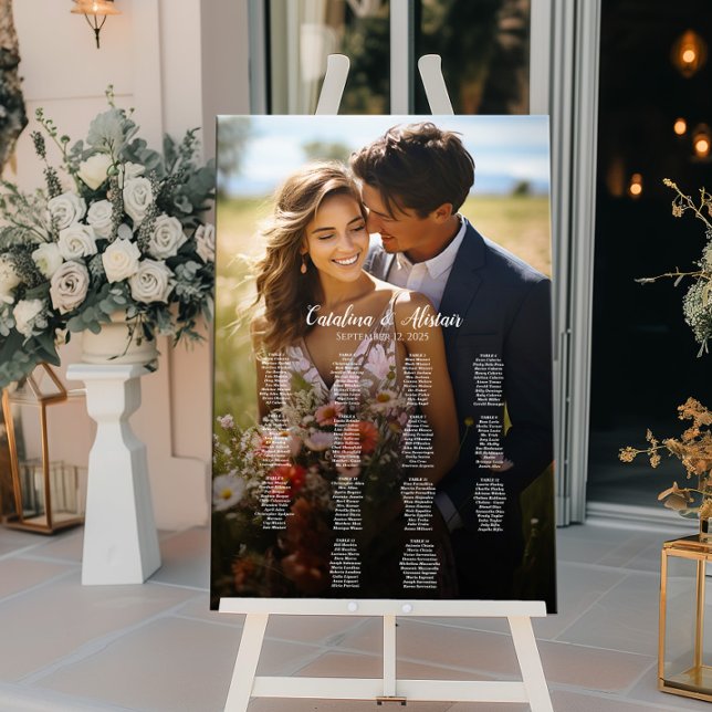 14 bord elegant foto bröllop sittande diagram poster (Skapare uppladdad)