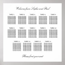 14 Bord Elegant Minimalistisk Placeringsplan