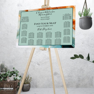 14 Bord Modern Abstrakt Agate Sea Grönt Seating Poster