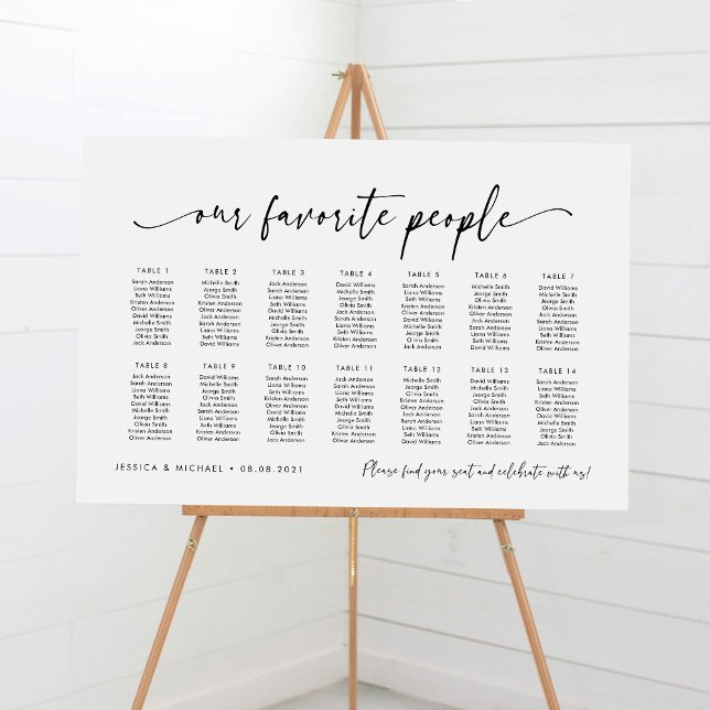 14 Bord Vår Favoritpersoners Placeringsplan Poster (Skapare uppladdad)