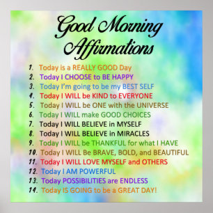14 Bra på morgonen - positivt tänkande Poster