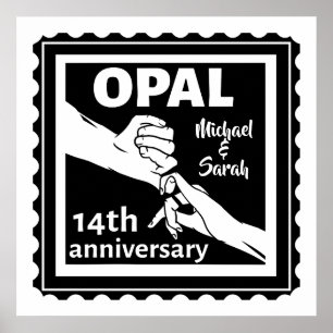 14:e bröllop-årsdagen Opal traditionell Poster