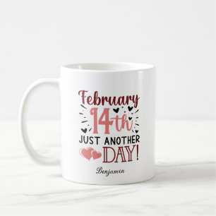 14:e februari Anti alla hjärtans dag dagen Kaffemugg