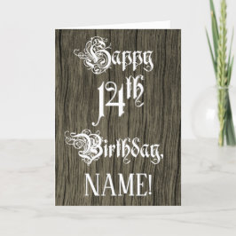 14:e födelsedag: Finare, Elegant: Faux Wood look Kort