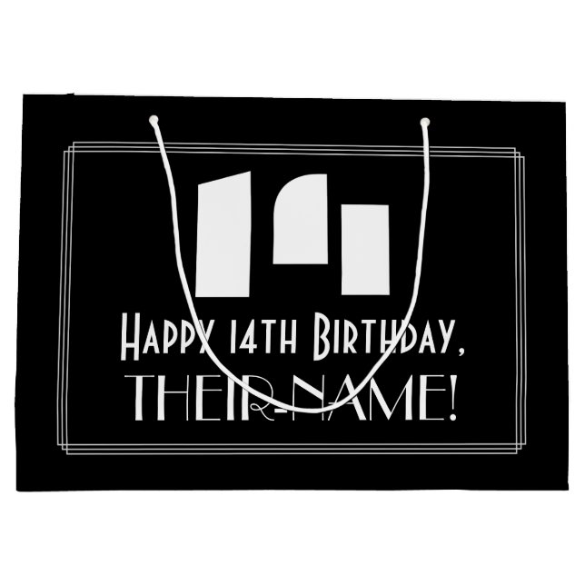 14:e födelsedagen ~ Art Deco Inspired Titta "14" + (Baksidan)