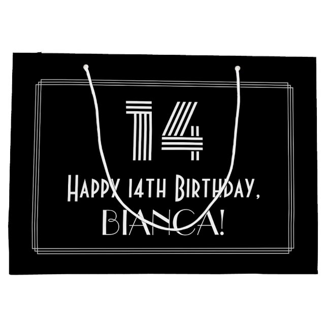 14:e födelsedagen - Art Deco Inspired Titta "14" o (Baksidan)