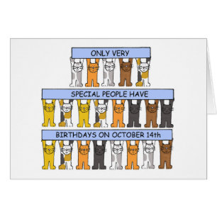 14:e födelsedagen Cute Tecknad Cats Hälsningskort