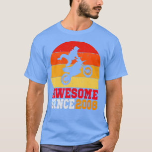 14:e födelsedagen Dirt Bike 14 år gammal Vintage R T Shirt