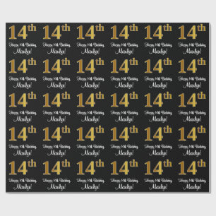 14:e födelsedagen: Elegant Luxurious Faux Guld Tit Presentpapper