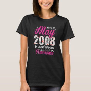 14:e födelsedagen Fantastisk sedan maj 2008 Blommi T Shirt