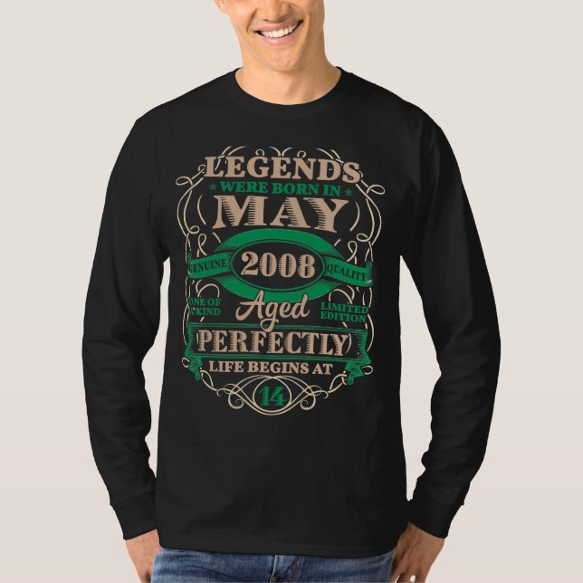 14:e födelsedagen för förklaringarna från maj 2008 t shirt (Framsida)