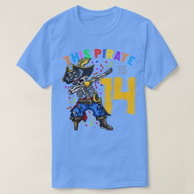 14:e födelsedagen Pirat T Shirt (Design framsida)