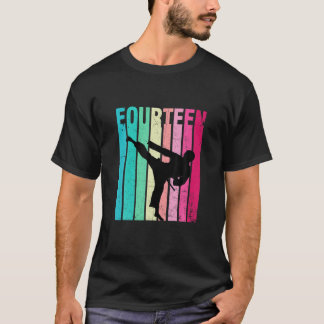 14:e födelsedagen: Retro Karate Taekwondo 14 år ga T Shirt