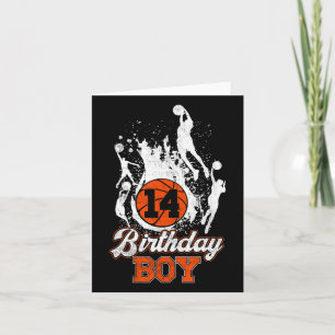 14:e födelsedagsbysketbyll Tema Birthday Boy 14 Yr Kort