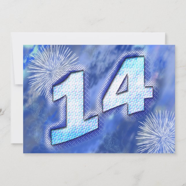 14:e Födelsedagsfest inbjudan (Framsida)