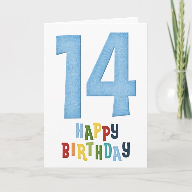 14:e födelsedagskort Design 2 Kort (Framsida)